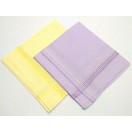 Set of 2 Ladies Women's Plain Cotton Handkerchief Hankies Gift 11" x 11" - 39